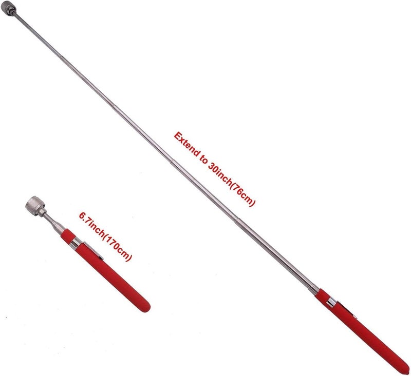 VASTOOLS Telescopic Magnetic Pickup Tool,10LB Magnet Stick, 30" Extendable Magnet with Pocket Clip - Image 3